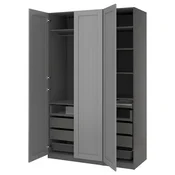 PAX/GULLABERG Garderobni sestav, temno siva/siva, 150x60x236 cm