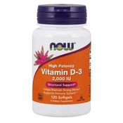 NOW Foods Vitamin D3, 2000 ie, 120 mehkih kapsul