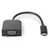 NEDIS kabelski adapter USB 3.2 Gen 1/ USB-C konektor - VGA (D-SUB) utičnica/ okrugli/ crni/ 20 cm