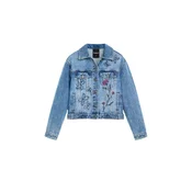 Desigual Prehodna jakna moder denim / zelena / lila / rdeča