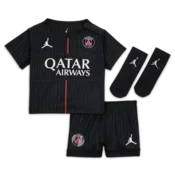 Nike Paris Saint-Germain 2025/26 Stadium Fourth Baby/Toddler Jordan Football Replica 3-Piece Kit - Black - Polyester