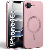 GS Ovitek za iPhone 17e/16e, ColorMag, za MagSafe, roza + kaljeno steklo 9H