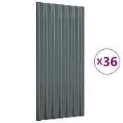 vidaXL Krovni paneli 36 kom čelik obložen prahom antracit 80 x 36 cm