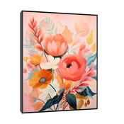 Canvas Slika na platnu Roze cvece, Sa ramom, 40 x 50 cm, Crni
