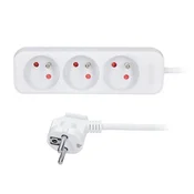 Solight podaljšek 3 m, 3 vtičnice, 16A/3680W, PVC, bela