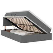 Krevet s prostorom za pohranu s LED-om Tamno siva 120 x 190 cm