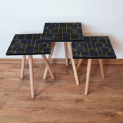 HANAH HOME Set 3 stocica 3Shp155 Black