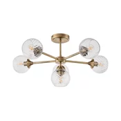 Endon 103171 - Luster na šipci ALLEGRA 6xE14/7W/230V mesing/prozirno