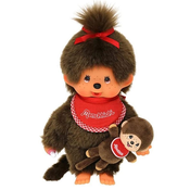 Plišana igracka Monchhichi - Classic girl, Majmun s bebom, 20 cm