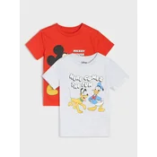 Sinsay - Pamučna majica sa printom 2 pack Mickey Mouse - crvena