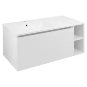 LOREA omarica z umivalnikom 101x46x51,5cm (80+20cm), leva, bela mat - Bela mat barva - 101x46x51,5 cm - Sapho - LOREA - 24 - MDF/laminat - 1010 - 460 - 515 - 14