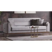 Casa Padrino luxury living room sofa with sleeping function gray/gold 225 cm - Luxury furniture