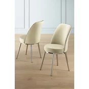 Hanah Home Set stolica Pefa, 45x91x42 cm, 4 komada, Srebrno-krem boje