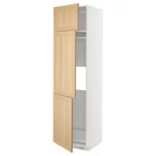 METOD Visoka omara za hlad/zamrz+3 vrata, bela/Forsbacka hrast, 60x60x220 cm