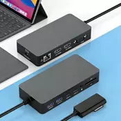 slomart Novo Microsoft Surface Dock 2 z 72W napajalnikom, 12v1 priklopna postaja za Surface - dvojni HDMI 4K + VGA, za Surface Pro/Laptop/Book