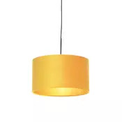 Visilna svetilka z žametno senčilo oker z zlatom 35 cm - Combi