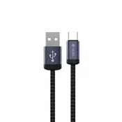 USB / USB-C kabel Gracious, 2.1A, 2m, crna, Devia