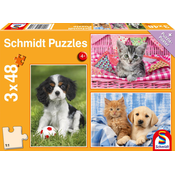 Schmidt - Puzzle 3x48 Moji omiljeni bebi ljubimci - 40 - 99 dijelova