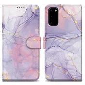 Cadorabo CADORABO Ohišje, združljiv s Samsungom - Design Pink Purple Marmor št. 5 - Zaščitni pokrov z magnetnim zapiranjem, funkcijo stojala in režo za kartico, (20553352)