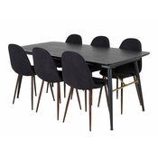 jedilnica set Dallas 1443 (Črna + Oreh) 76x85x180cm