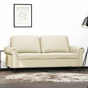 vidaXL Dvosed krem 140 cm umetno usnje