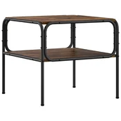 vidaXL Stranska miza Dimljen hrast 100 x 50 x 46 cm Inženirski les