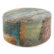 Casa Padrino Luxury Footstool Multicolored A 75 x H. 30 cm - Round Velvet Stool - Living Room Furniture - Hotel Furniture - Luxury Furniture - Luxury Furnishings