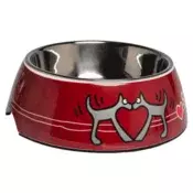 Rogz 2 u 1 Bubble Bowlz posuda, Red Heart - L