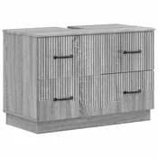 vidaXL Kopalniška omara za umivalnik HOORN Siva Sonoma 82 x 41 x 56 cm