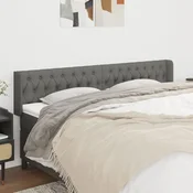 Vidaxl vidaXL Vzglavje s krilci temno sivo 183x16x78/88 cm blago