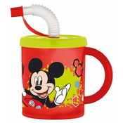 Šalica sa slamcicom i ruckom Disney - Mickey, 210 ml
