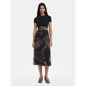 Desigual Vsakodnevna obleka Paisley 25SWVK32 Črna Regular Fit