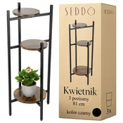 Stoječe stojalo za rože, kovinsko, črno, leseno, stojalo za rože, rože, rastline