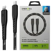 shumee Energea Nyloflex USB-C - Lightning kabel C94 MFI 1,5 m črne barve