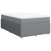 Vidaxl Boxspring postelja z vzmetnico svetlo siva 120x190 cm blago