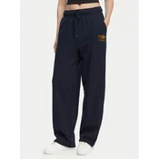 Tommy Hilfiger Spodnji del trenirke Logo Exaggerated Seam WW0WW50783 Mornarsko modra Relaxed Fit