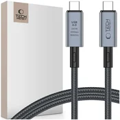 Tech-protect TECH-PROTECT ULTRABOOST MAX USB 4.0 8K 40GBPS KABEL TYPE-C PD240W 100CM SIVA