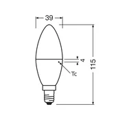 OSRAM LED Classic Star, sveča, mat, E14, 7,5 W, 4.000 K - bela mat barva - Plastika