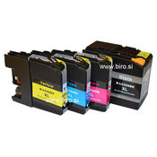 Komplet Fenix B-LC525XL C/M/Y + LC529XLBk gratis nadomestnih kartuš za tiskalnike Brother DCP-J100, DCP-J105, MFC-J200 - kapaciteta enaka originalu črna za 2.400 strani ter 1.300 strani po barvi