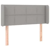 Vidaxl Vzglavje z ušesi svetlo sivo 103x16x78/88 cm blago