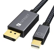 Nikcorp Kabel Mini DisplayPort na DisplayPort 1m za prenos slike 4K 60Hz za MacBook in Surface naprave, siv