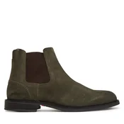 Gležnjarji Chelsea Tommy Hilfiger Corporate Dressy Suede Chelsea FM0FM05953 Khaki