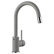 BLANCO Kuhinjska armatura MIDA-S, HD, aluminij/krom, izgled Silgranit 521456