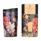 ESTIA HOME ART Midnight Blossom izolirana potovalna steklenica, 350ml, črna