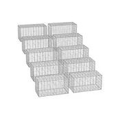 Songmics Gabionska košara 100x50x50 cm srebrna