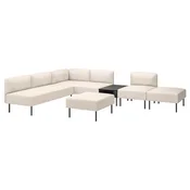 LILLEHEM Modul. sofa šestosed s pom. stocic., Vissle/bež metal