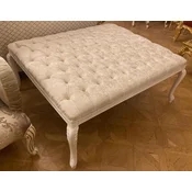 Casa Padrino luxury baroque stool cream/white - Huge stool in baroque style - Baroque footstool - Living room furniture in baroque style - Baroque style furniture - Baroque furniture