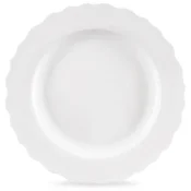 shumee Velik porcelanast ploščat jedilni krožnik, klasična bela, 24,5 cm