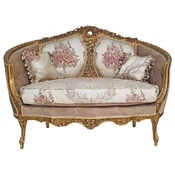 Casa Padrino baroque sofa brown/multicolored/antique gold - Magnificent living room sofa in baroque style - Living room furniture in baroque style - Baroque furniture - Baroque furnishings