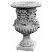 Casa Padrino baroque garden decorative flower pot gray A� 84 x H. 130 cm - Magnificent baroque style plant pot - Baroque garden decoration - Baroque terrace decoration - Baroque garden accessories